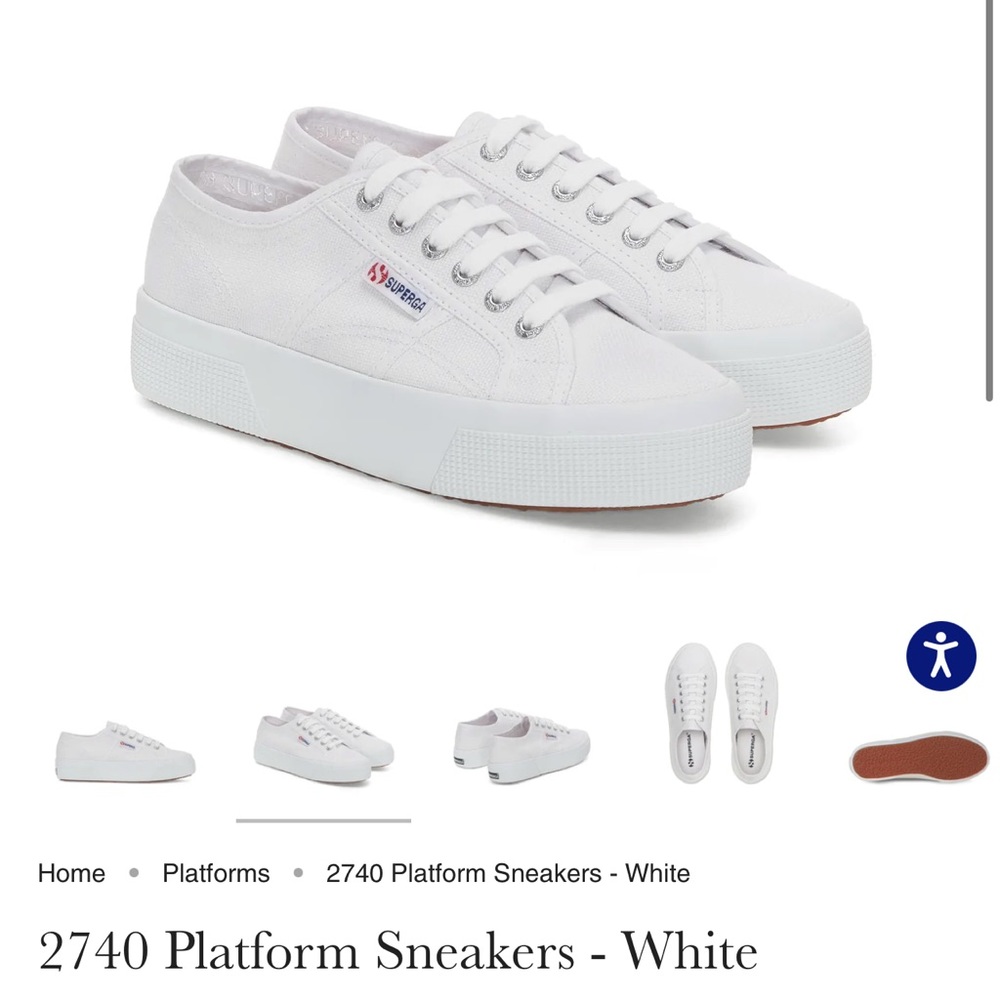 Superga 2740 Platform Sneaker in white size USW8/EU39